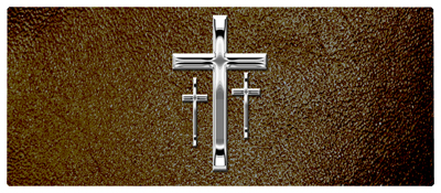 DNSEMP-L-517-SL-SH-BR Silver 3 Crosses Shimmer Brown